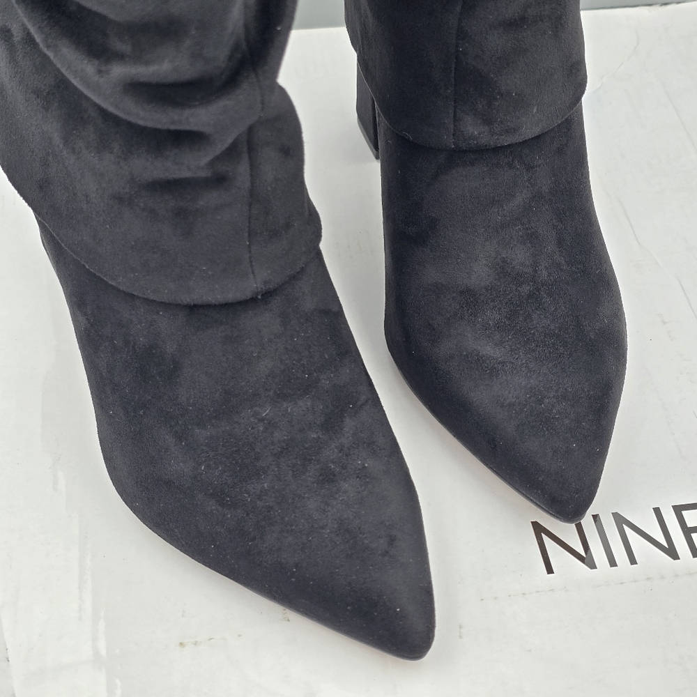 NIB Nine West Francis2 Fold Over Cuff Mid Calf Block Heel Dress Boots, Women's 5 - Picture 3 of 16